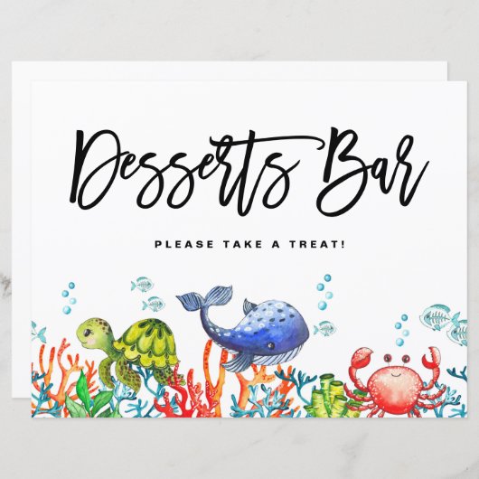 水の色ザシーデザートバー標識 (正面/裏面)