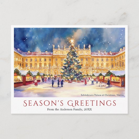 水の色シェーンブルンパレスアットクリスマスウィーン シーズンポストカード (正面)