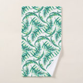 水の色シダ模様 バスタオルセット (ハンドタオル)