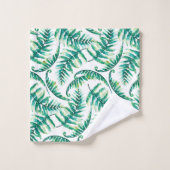 水の色シダ模様 バスタオルセット (ウォッシュタオル)