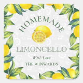 水の色シチリアレモンホームメイドリモンチェロ スクエアシール