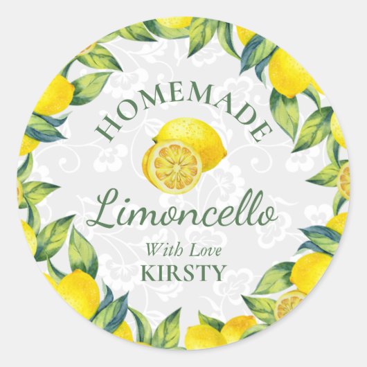 水の色シチリアレモンホームメイドリモンチェロ ラウンドシール (正面)