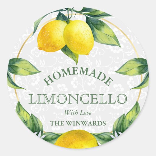 水の色シチリアレモンホームメイドリモンチェロ ラウンドシール (正面)