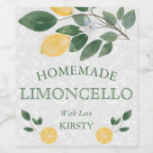 水の色シチリアレモンホームメイドリモンチェロ ワインラベル (シングルラベル)