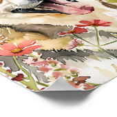 水の色シベリアのハスキー犬の壁アートポスター ポスター (角)