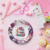 水の色シャビーシックフローラ パーソナライズされた ペーパープレート (パーティー)