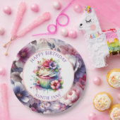 水の色シャビーシックフローラ パーソナライズされた ペーパープレート (パーティー)