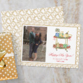 水の色シャンパンバーカート新年の写真 シーズンカード