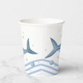 水の色シャークベビーシャワー紙カップ 紙コップ (右)