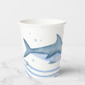 水の色シャークベビーシャワー紙カップ 紙コップ (正面)