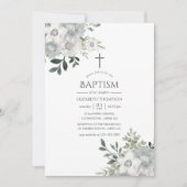 水の色シルバーセージフローラバプテスマ 招待状 (正面)