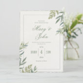 水の色シンプルのフェイク装飾エッジ結婚式の招待 招待状 (スタンド正面)