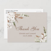 水の色シンプルエレガントボホ結婚の感謝 ポストカード (正面/裏面)