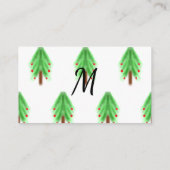 水の色シンプルクリスマスのパターン追加モノグラム エンクロージャーカード (裏面)