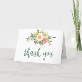 水の色シンプルフローラミニマリストほこりっぽいピンク サンキューカード