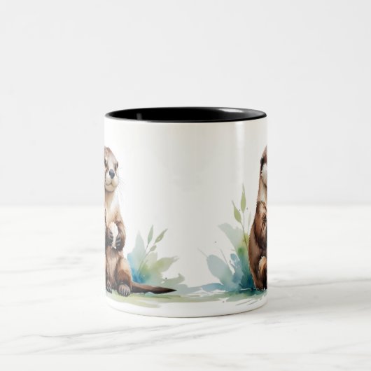 水の色シーオッタコーヒーマグ ツートーンマグカップ (中央)