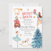 水の色シークレットサンタナツクラッカーバレリーナ 招待状 (正面)