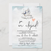 水の色シーグルスビーチ結婚式駆け落ち 招待状 (正面)