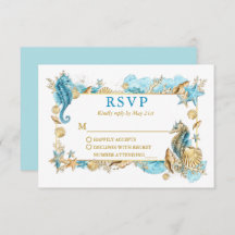 水の色シーシェルコーラルコースト結婚金ゴールド