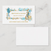 水の色シーシェルコーラルブルー結婚ズレジストリ エンクロージャーカード (正面/裏面)