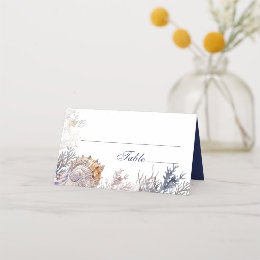 水の色シーシェルズコ結婚ラル プレイスカード (正面)