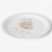 水の色シーシェルパールベビーシャワー ペーパープレート (アングル)