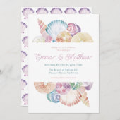 水の色シーシェ結婚ルの詳細バック, Qr & 招待状 (正面/裏面)