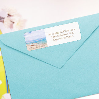 水の色シーズザデイビーチ魚釣りボート ラベル