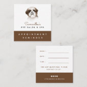 水の色シーズー(犬)Tzuドッグペットアポイントメントリマインダー スクエア名刺 (正面/裏面)