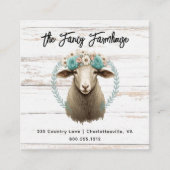 水の色シープファームハウスフローラQRコード スクエア名刺 (正面)