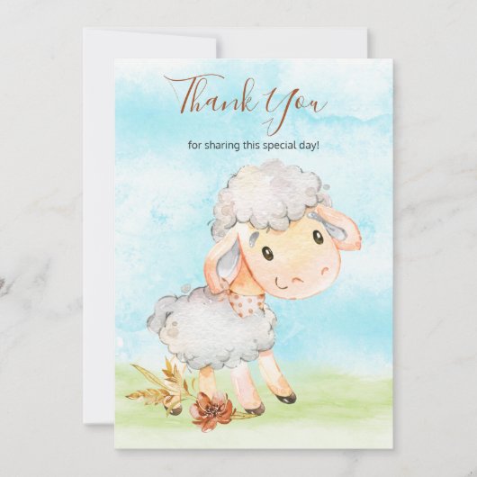水の色シープファーム サンキューカード (正面)