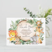 水の色ジャングルの緑の野生動物ありがとう サンキューカード (スタンド正面)