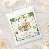 水の色ジャングルサファリアニマルズ誕生日 フェイバーバッグ (クリップ留めされた状態)