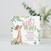 水の色ジャングルサファリワイルドワン1st誕生日Inv 招待状 (スタンド正面)