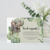 水の色ジャングル動物サファリベビーシャワー エンクロージャーカード (スタンド正面)