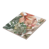 水の色ジャングル花模様ピーチ金ゴールドスプラッシュ タイル (側面)