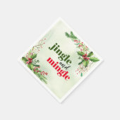 水の色ジングルとミングルクリスマスホリデー スタンダードカクテルナプキン (角)