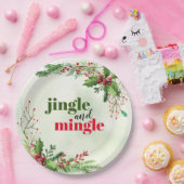 水の色ジングルとミングルクリスマスホリデー ペーパープレート (パーティー)