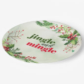 水の色ジングルとミングルクリスマスホリデー ペーパープレート (アングル)