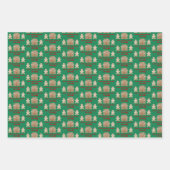 水の色ジンジャーブレッドの甘いクリスマスの願い ラッピングペーパーシート (正面)