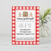 水の色ジンジャーブレッドクッキースワップ招待状 サンキューカード (スタンド正面)