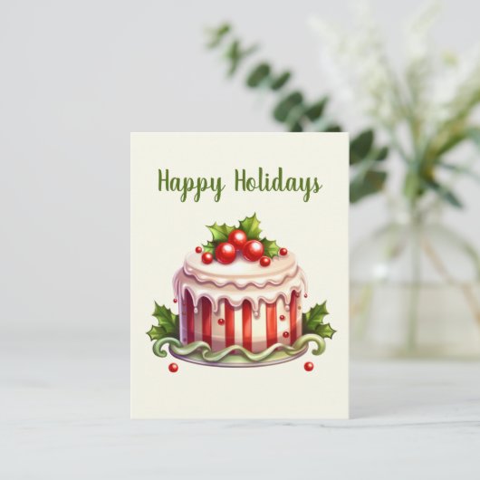 水の色ジンジャーブレッドケーキ追加文字 シーズンポストカード (スタンド正面)