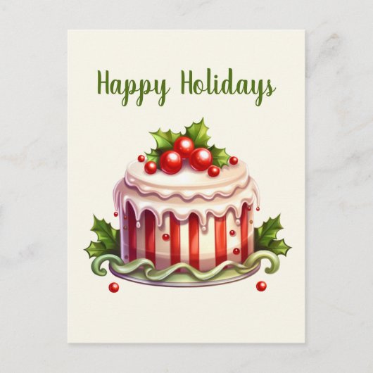 水の色ジンジャーブレッドケーキ追加文字 シーズンポストカード (正面)