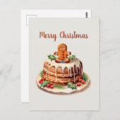 水の色ジンジャーブレッドケーキ追加文字 ポストカード (正面/裏面)