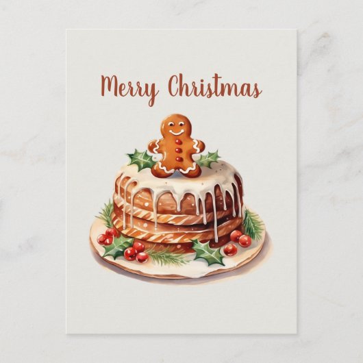 水の色ジンジャーブレッドケーキ追加文字 ポストカード (正面)