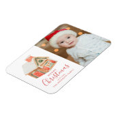 水の色ジンジャーブレッドハウスメリークリスマスフォト マグネット (左側)