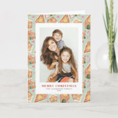 水の色ジンジャーブレッドハウス写真クリスマス シーズンカード (正面)