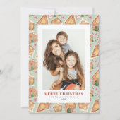 水の色ジンジャーブレッドハウス写真クリスマス シーズンカード (正面)