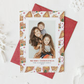 水の色ジンジャーブレッドハウス写真クリスマス シーズンカード