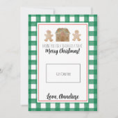 水の色ジンジャーブレッド先生クリスマスギフトカード サンキューカード (正面)